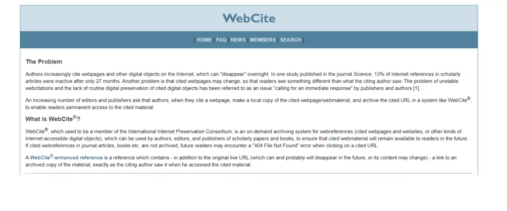 Webcite alternative to Wayback Machine