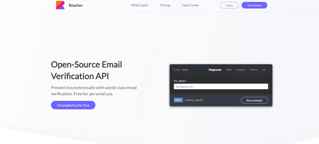 Reacher | Best Email Checker API for free